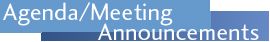 Agenda/Meeting Announcements